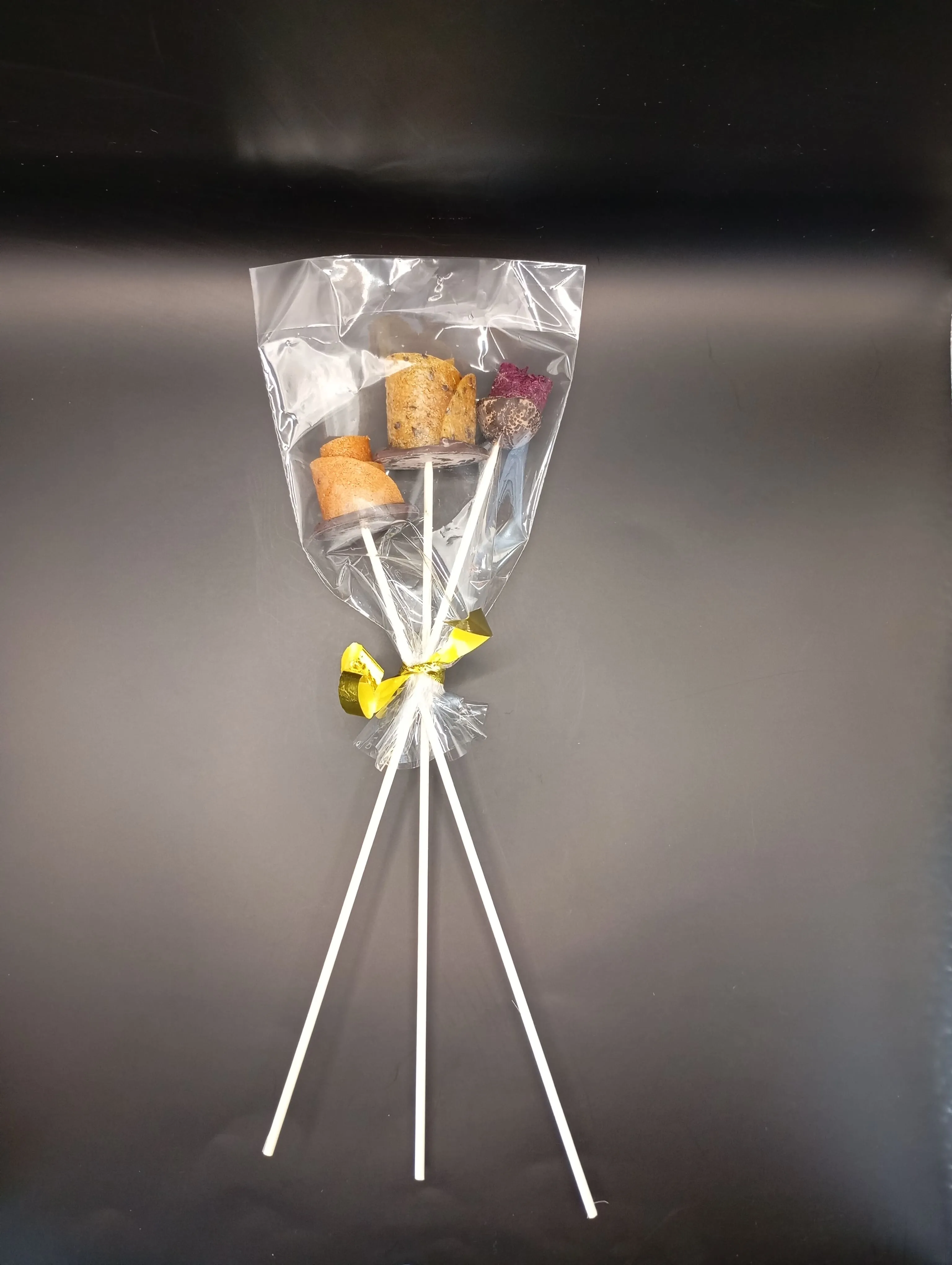 Bouquet 3 roses en chocolat